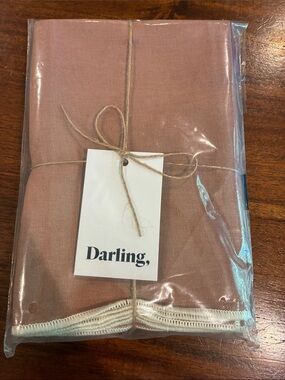 Darling Rose Linen Napkin Set - Dusty Rose